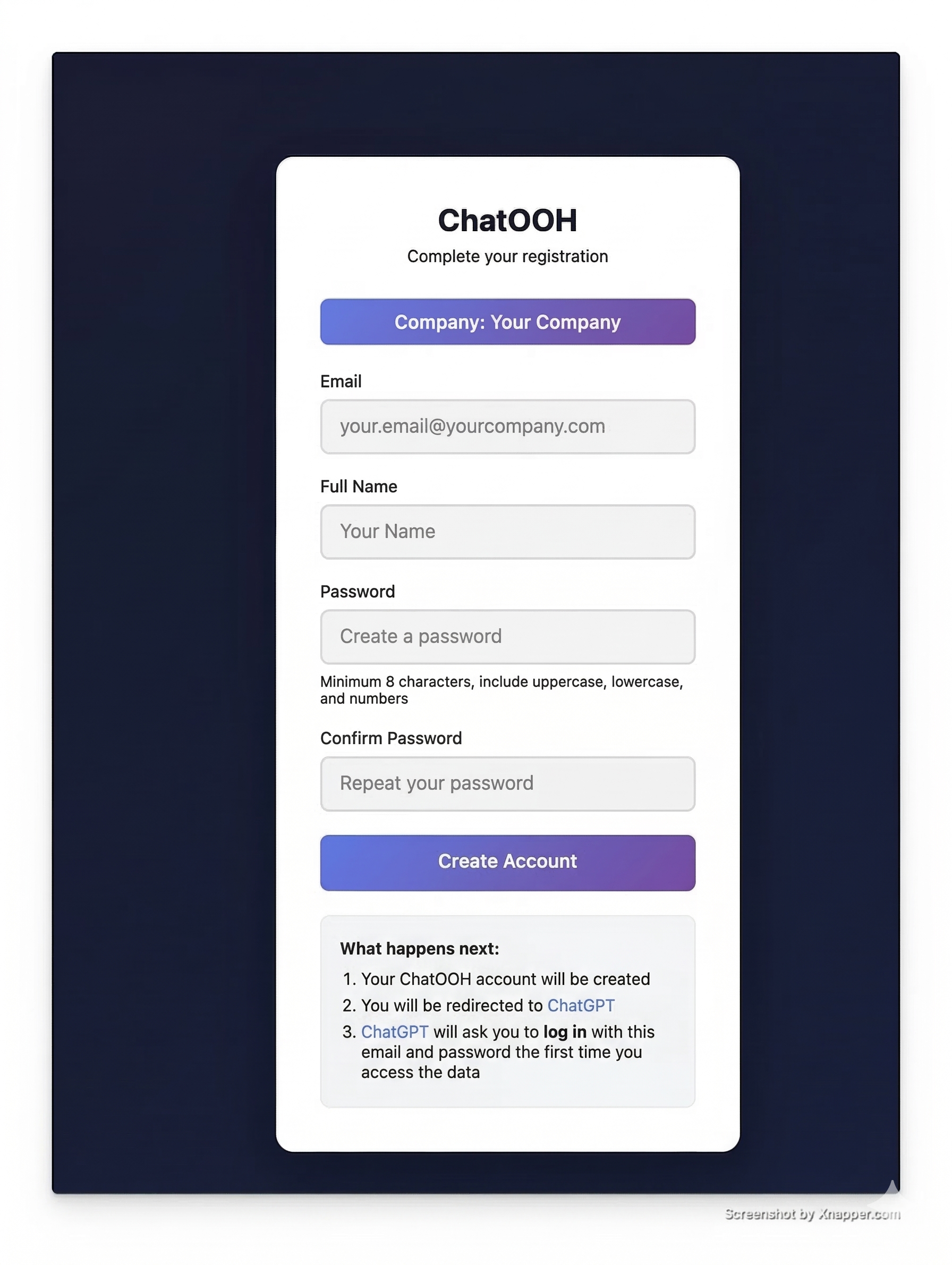 Step 1 - Complete your registration